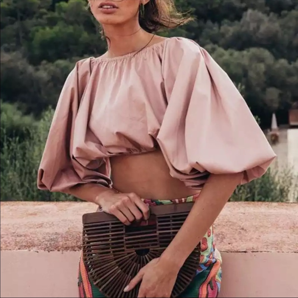 Pink backless shirt